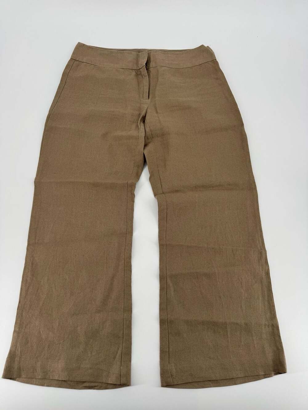 Eileen Fisher Brown Linen Wide Leg Pants